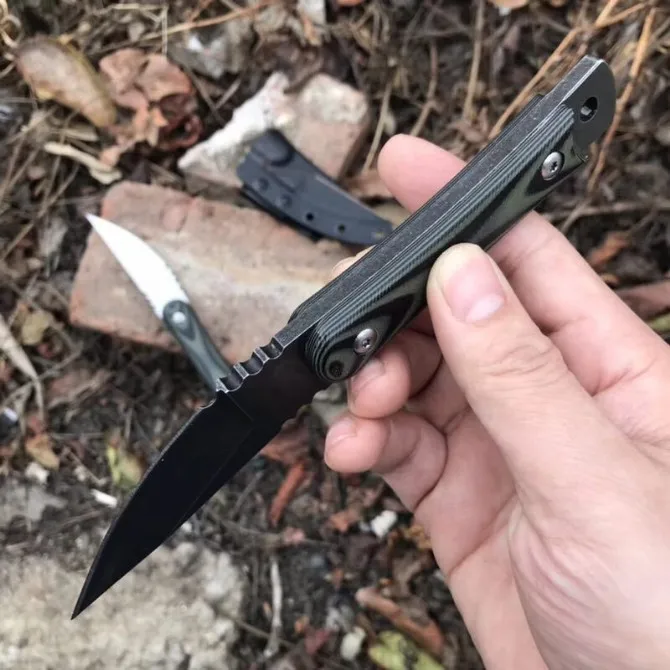 Black blade Отдых Выживание Портативный скальпель неподвижный нож D2 лезвие тактический спасения фиксированные ножи портативный резак EDC боевые инструменты - Цвет: Black blade