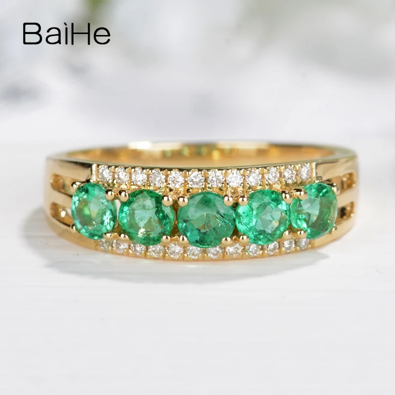 

Кольцо BAIHE из желтого золота 14 к с натуральными изумрудами 0.45ct