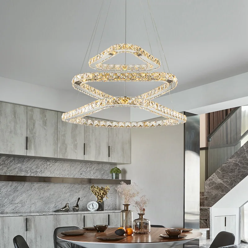 Современный Треугольники хрустальная люстра светильник ing новый дизайн 53W