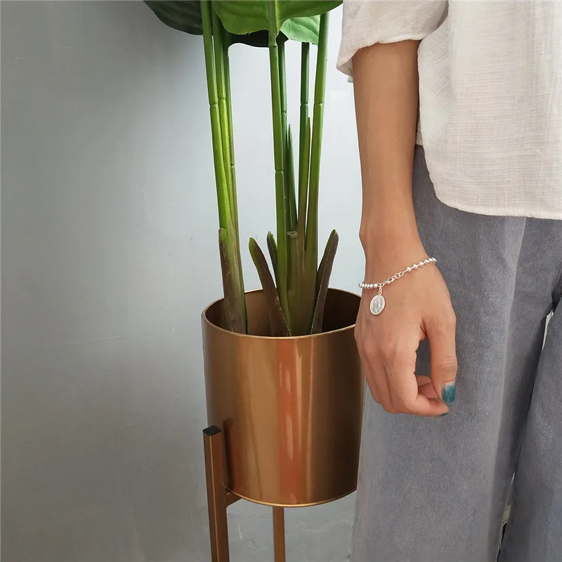 INZATT винтажные настоящие 925 пробы Серебряные бусы, цепочка императрица, браслет с подвеской, модные ювелирные изделия для женщин, аксессуары