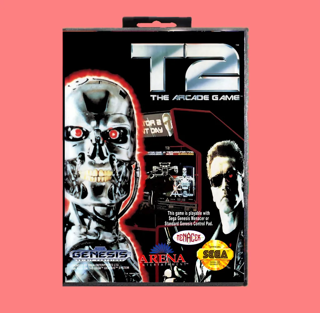 T2 аркадная игра 16 бит MD игровая карта с розничной коробкой для Sega Genesis & Mega Drive |
