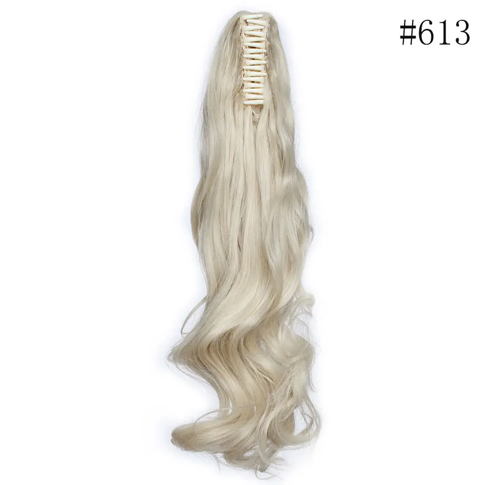 bleach blonde SNOILITE 12-26 дюймов Волнистые конский хвост наращивание волос коготь клип в конский хвост синтетический зажим в конский хвост шиньоны для женщин - Цвет: bleach blonde
