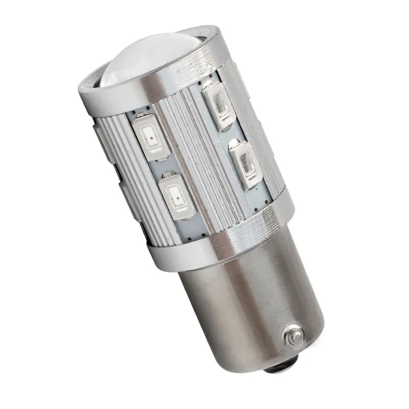 2 шт. 1156 P21W BA15S 16 SMD 5630 5730 LED объектив проектора алюминиевый корпус автомобильный