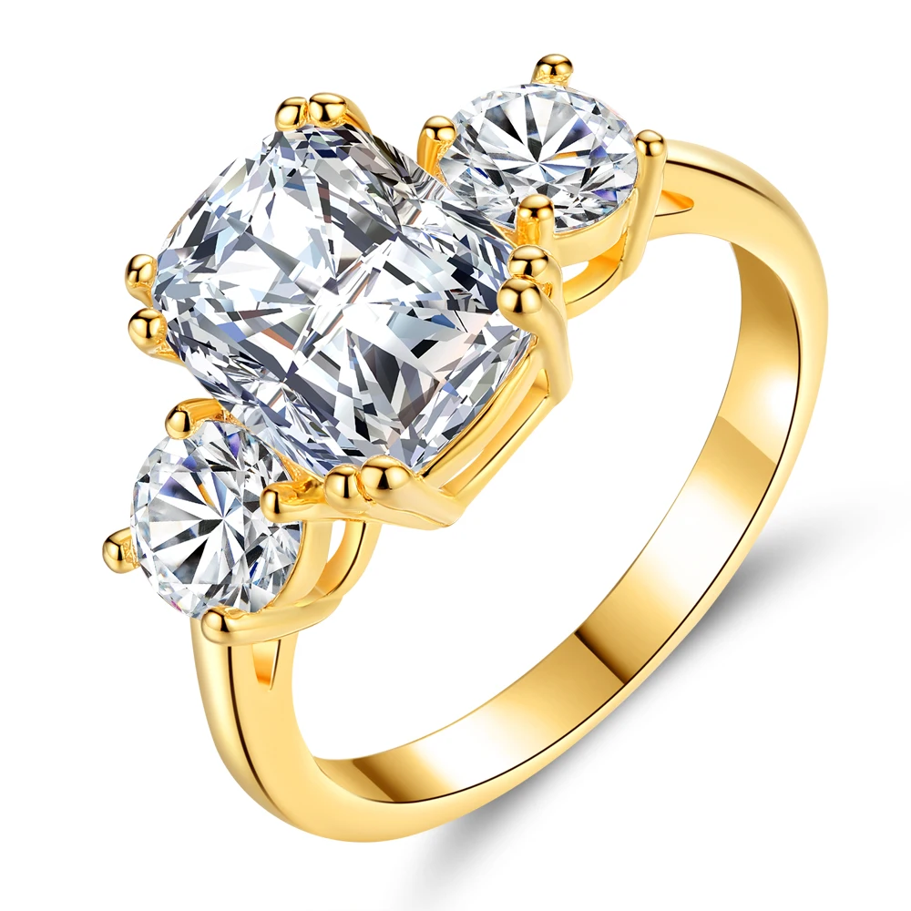 Серебряное кольцо обручальное для женщин роскошный золотой цвет YUKWNKPW | Украшения