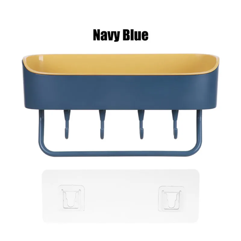Dark blue Пластиковая Полка для ванной комнаты, гель для душа, шампунь, держатель для хранения, органайзер, украшение дома, аксессуары для ванной комнаты XNC - Цвет: Dark blue