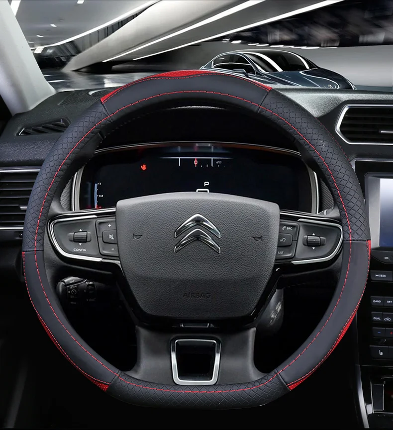 Верхний слой кожаного руля для Citroen C5 AIRCROSS C2 C3 PICASSO C-Triomphe C-Elysee DS 4S DS 6 C4L DS6 C0 DS7