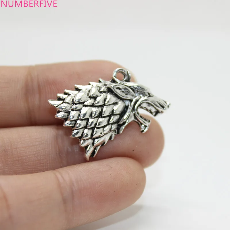 15 шт./Волк Шарм в античном стиле Серебряный тон 29x16 Game of Thrones, Старк дом очарование кулон