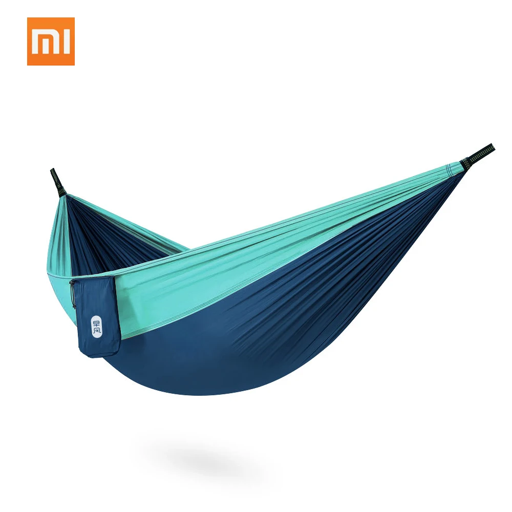 Xiaomi Zaofeng открытый гамак Парашютная ткань 300 кг вес подшипника быстрая сборка анти-ролл сторона переворачивание для кемпинга Пешие прогулки - Цвет: Синий