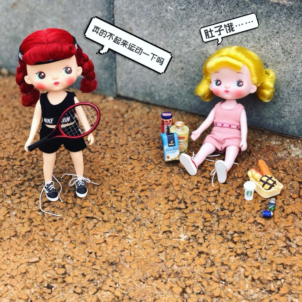 Миниатюрная мини-ракетка для игры в теннис blyth, 1:6, 1 шт., bjd, ob licca, azone, реквизит, мяч, кукла, аксессуары для куклы Барби