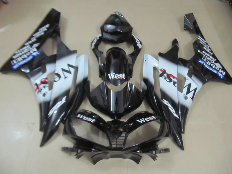 

Injection molding free 7 gifts fairing kit for Yamaha YZF R6 06 07 west sticker black fairings set YZFR6 2006 2007 FS21