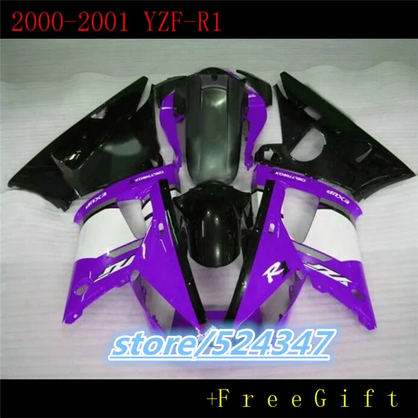 

Лидер продаж, обтекатели для YZF R1 2000 2001, фиолетовый обтекатель, комплект обтекателей YZFR1 00 01 1000 YZF-R1, матовые черные комплекты, детали для Yamaha