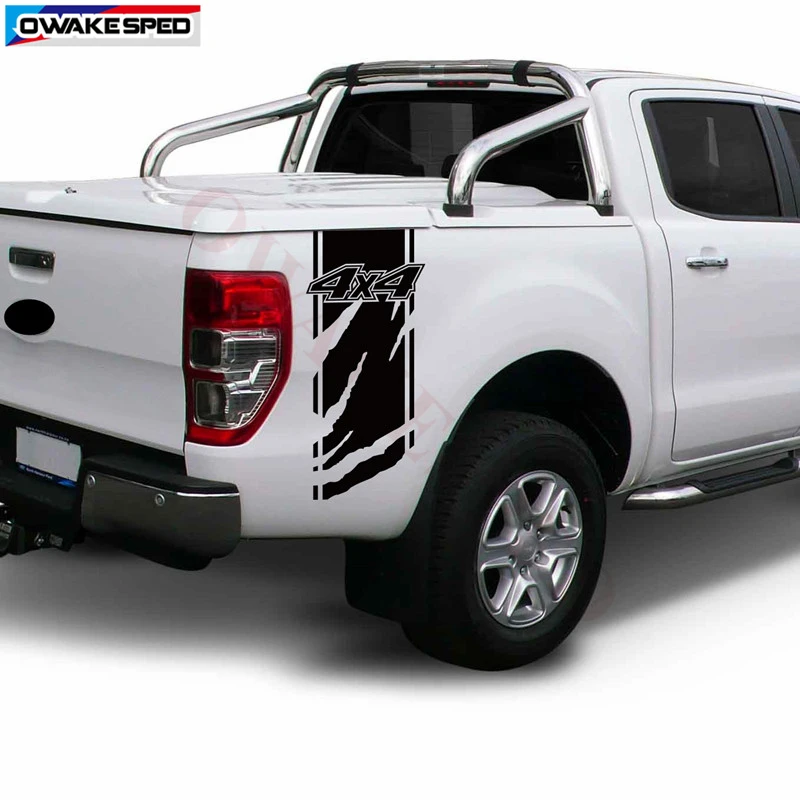 

4X4 OFF ROAD Style Stripes Car Tail Decals Pickup Trunk Decor Sticker For Ford Ranger Nissan Toyota ISUZU D-MAX RAM l200 NAVARA