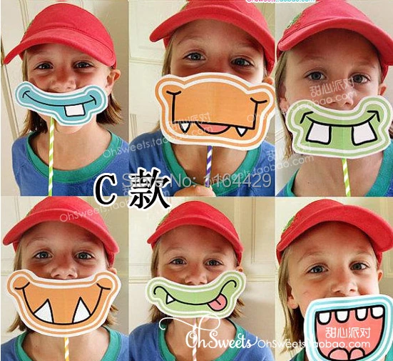 1 Набор 6 шт./лот DIY фото стенд реквизит маски монстров на палочках детский душ день