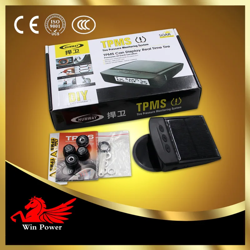 Высокое качество КОНТРОЛЯ Давления В ШИНАХ TPMS Детектор 5 с солнечной энергии