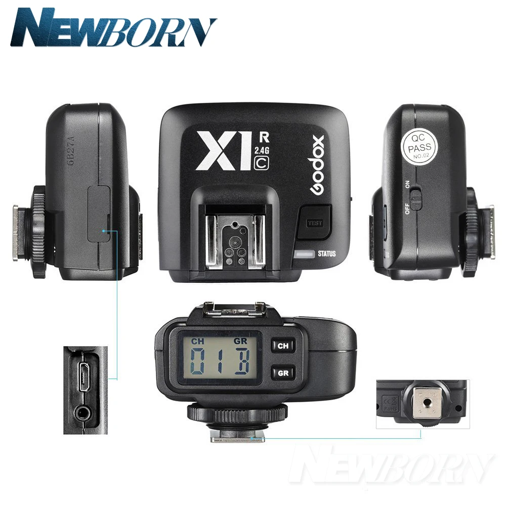 Беспроводной триггер Godox X1C X1T + X1R 2 4G для Canon EOS DSLR 6D 7D 60D 650D 700D 5DIII TT685C V860C Вспышка