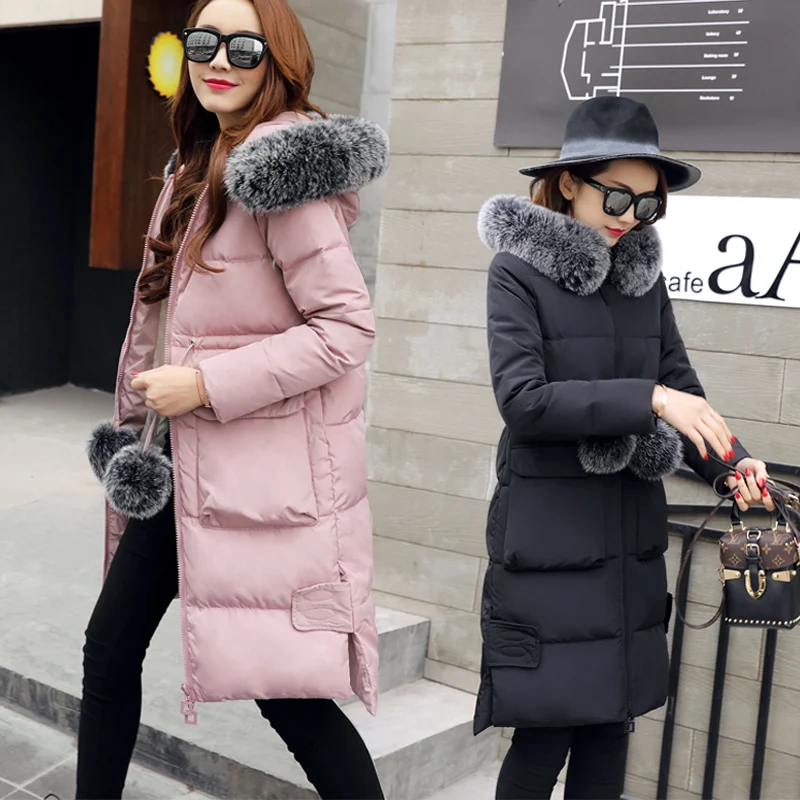 Новинка 2020 зимнее пуховое пальто для женщин уплотненная розовая Женская зимняя