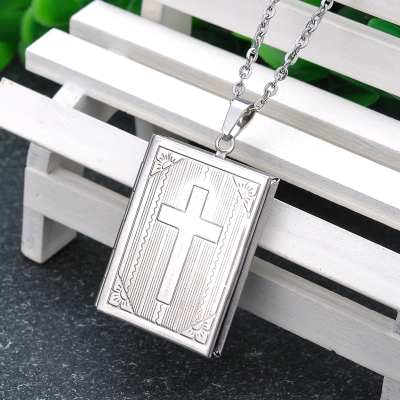 Несколько стилей фото коробка кулон 2019 нержавеющая сталь серебро может открыть