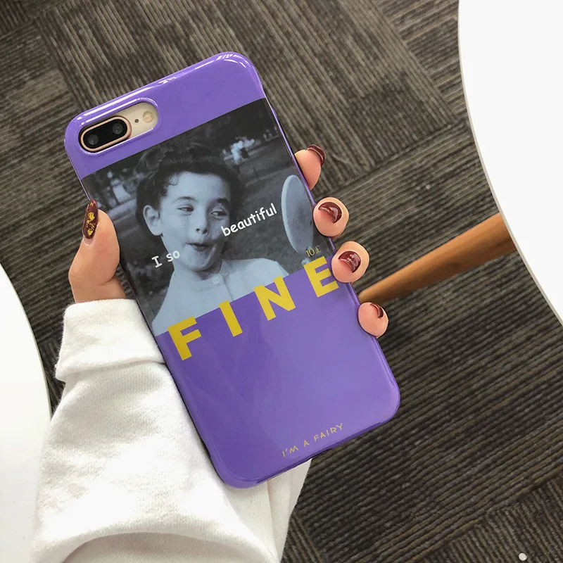 Purple English Illustration Apple6 plus Iphone6s/7/8plus/X Phone Case | Mobile Cases &amp Covers