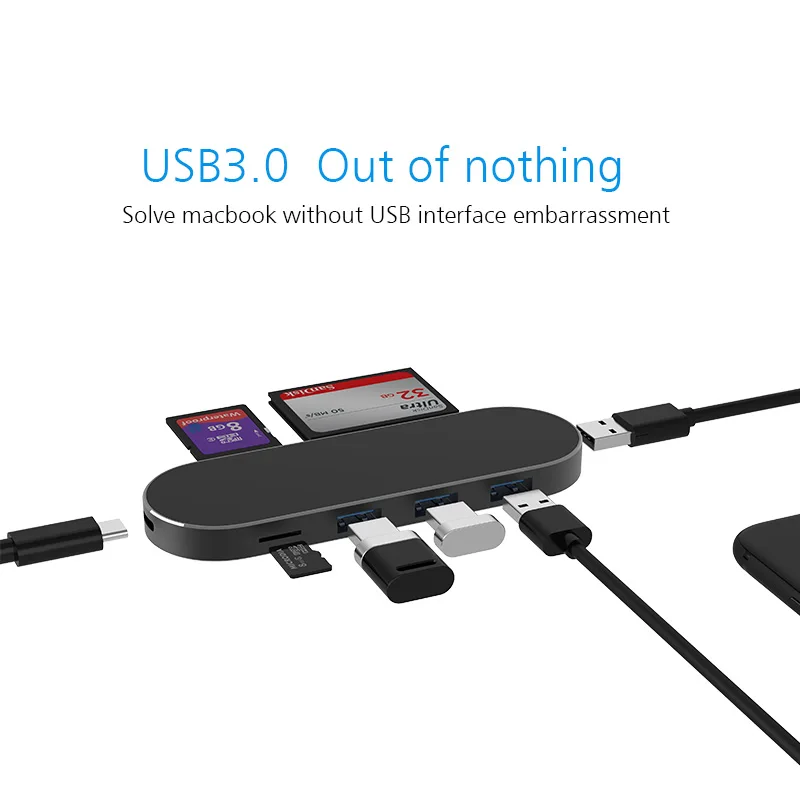 Usb C концентратор 7 в 1 взаимный обмен данными между компьютером и периферийными
