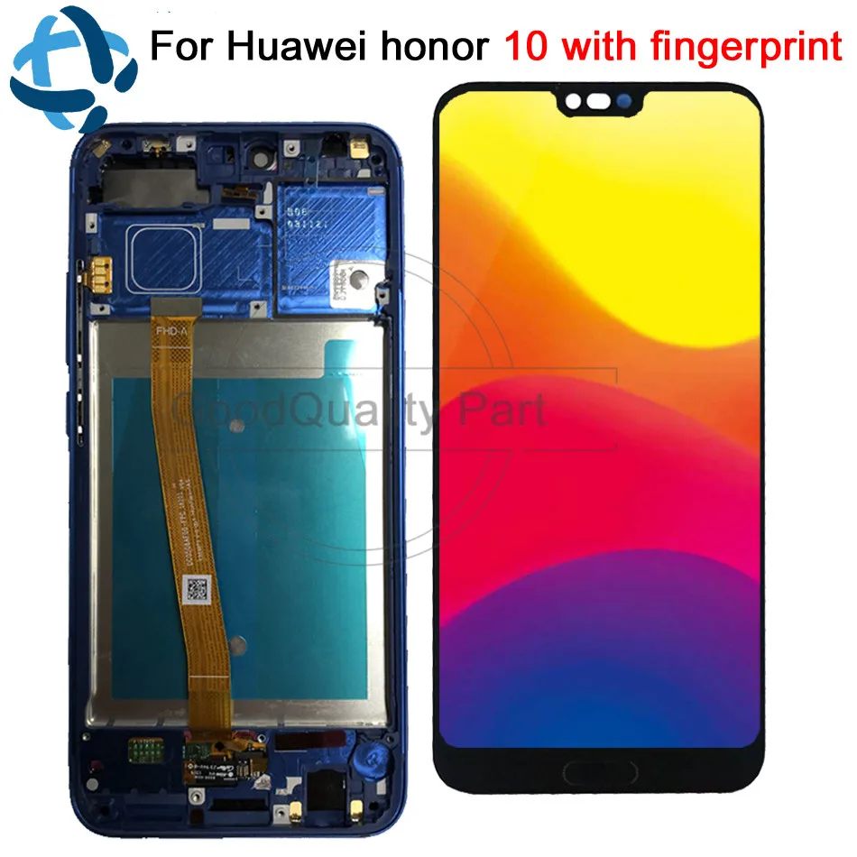 5 84 'для Huawei Honor 10 honor10 ЖК-дисплей сенсорный экран дигитайзер с рамкой отпечатков