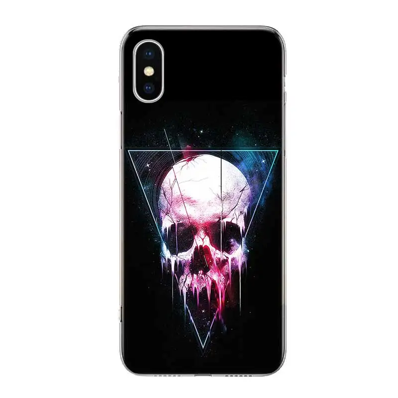 Силиконовый чехол с неоновым черепом для Apple iPhone 6 6S 7 8 Plus X 10 XS MAX XR 5 5S SE |
