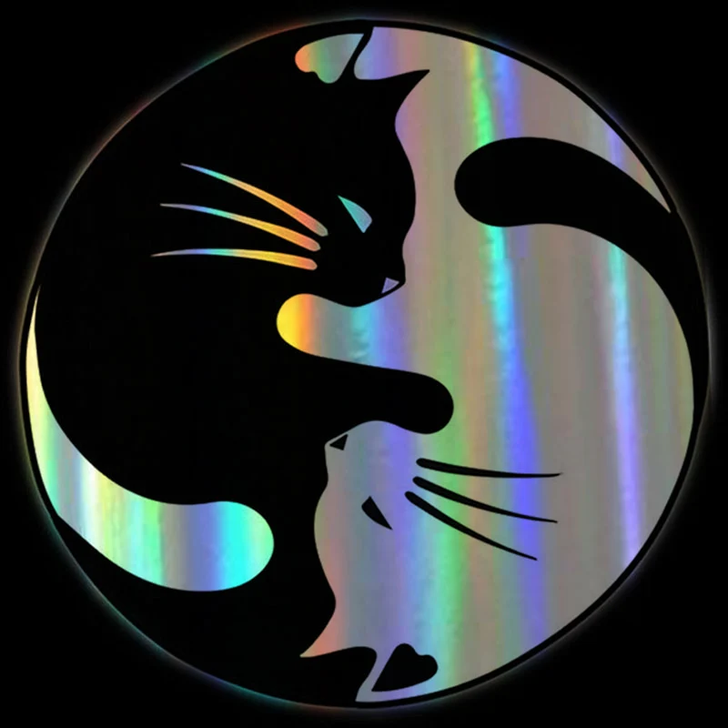 Автомобильный стикер 15*15 см Yin и Yang Cat автомобильный Стайлинг на автомобиле