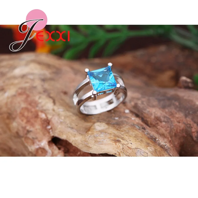 Заводская цена штампованные синие кубические циркониевые обручальные кольца