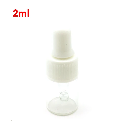 2ml Clear With White 5 шт./лот 1 мл 2 мл 3 мл 5 мл маленькие янтарные духи бутылочки маленький прозрачный флакон-капельница флакон для эфирных масел стеклянные бутылки - Цвет: 2ml Clear With White