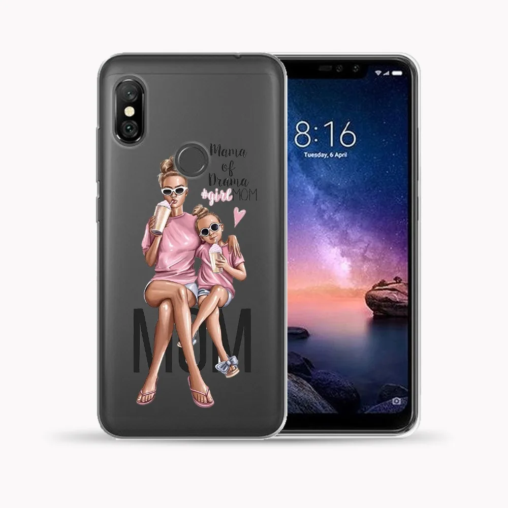 Чехол для Xiaomi Mi A1 A2 8 Lite 9 Pocophone F1 5X 6X мягкий ТПУ чехол мамы дочки королевы Redmi 7 5 5A 6 Note