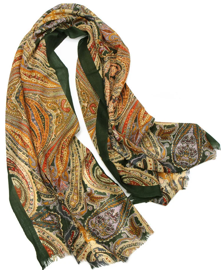 Специальное предложение классический винтажный принт 100% овечья шерсть женский