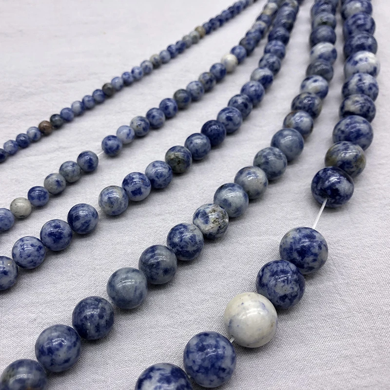 Оптовая продажа бусины из натурального кальдалита размер 4 6 8 10 12 мм белые пятна