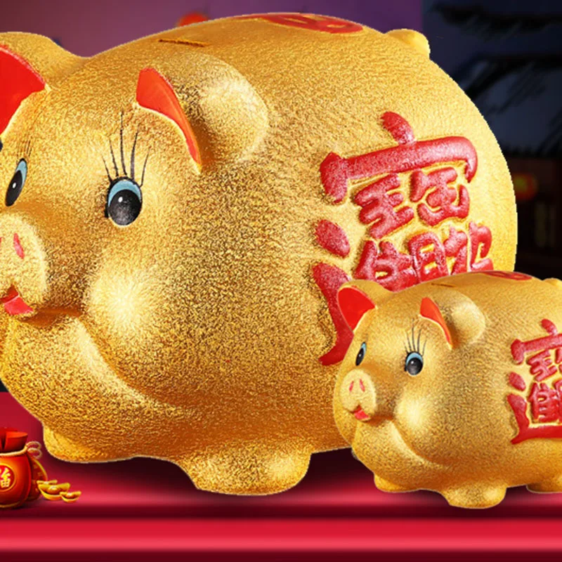 Креативный подарок Lucky Feng Shui мультяшная золотая свинья-копилка керамическая копилка детская наличные копилка для монет коробка депозит коробка для домашнего декора