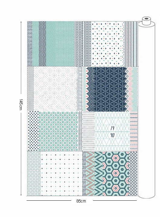 Синие занавески с геометрическим рисунком домашняя скатерть подушка хлопок лен