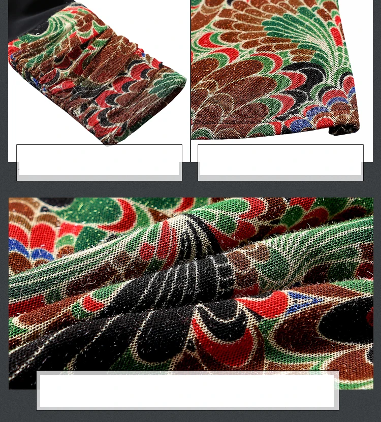 Блузка женская зимняя с высоким воротом и длинным рукавом принтом винтажная