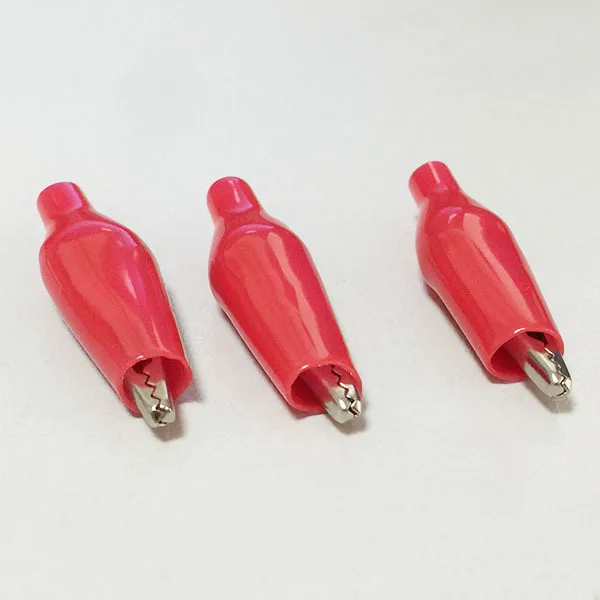 100 шт. черный/красный 35 мм изолированный ПВХ рукав маленький крокодил клип