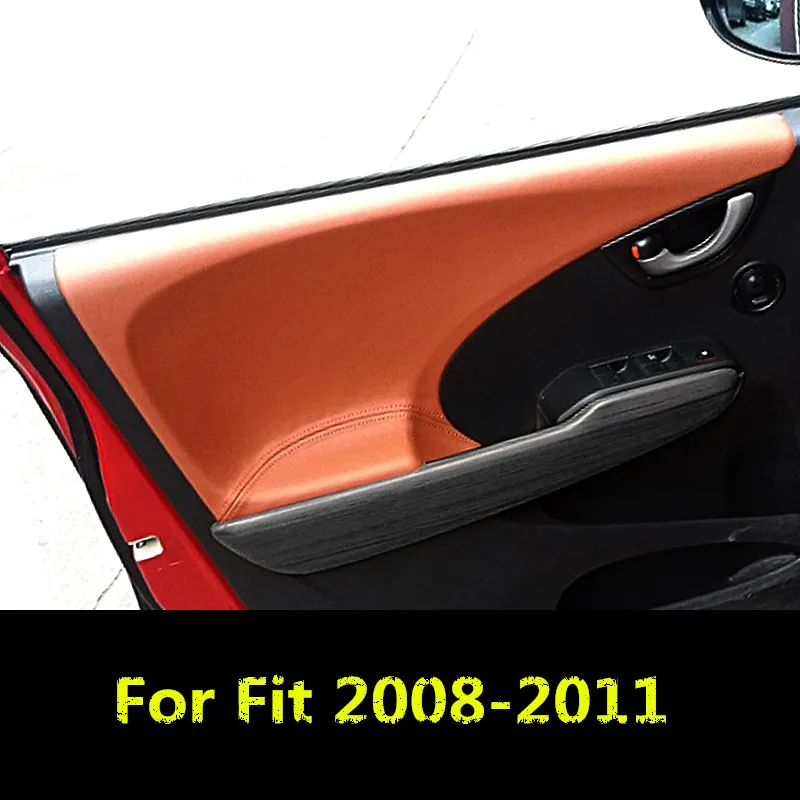 4 шт. микрофибры кожаная внутренняя панель двери обложка для Honda Fit Хэтчбек 2008 09 10