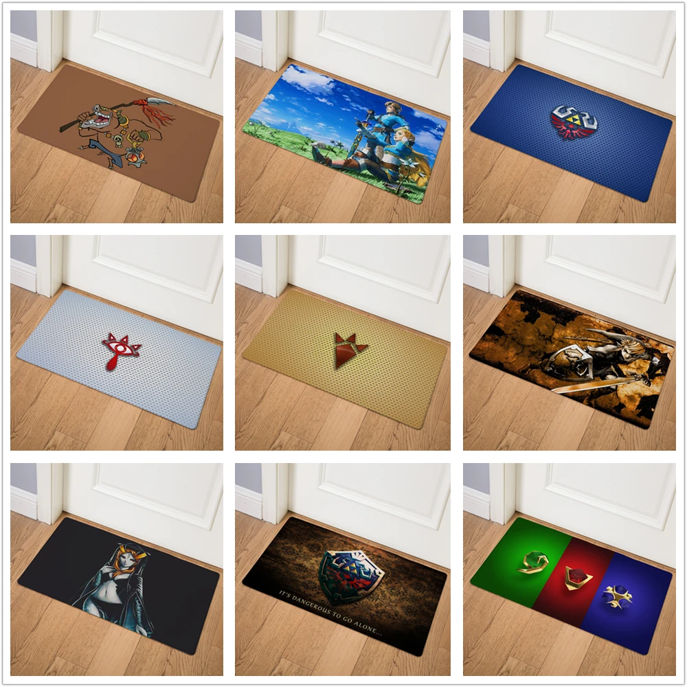 Мультяшная Легенда о Zelda, коврик для входной двери, ПВХ, напольный коврик, нескользящий, кухонный ковер, легко чистится, дверной коврик, водонепроницаемый коврик, Забавный ковер