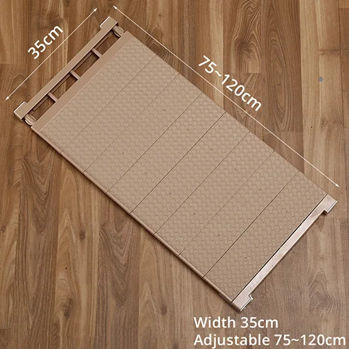 35Begie-75-120cm Шкаф перегородка держатель для хранения вешалка для шкафа Регулируемый многослойный Органайзер Полка Ванная комната держатель кухня отдельный каркас - Цвет: 35Begie-75-120cm
