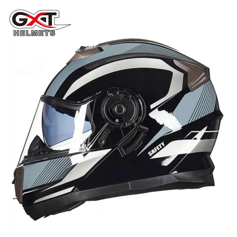 Новинка зимы 2019 мотоциклетный шлем GXT с откидной крышкой и двумя линзами