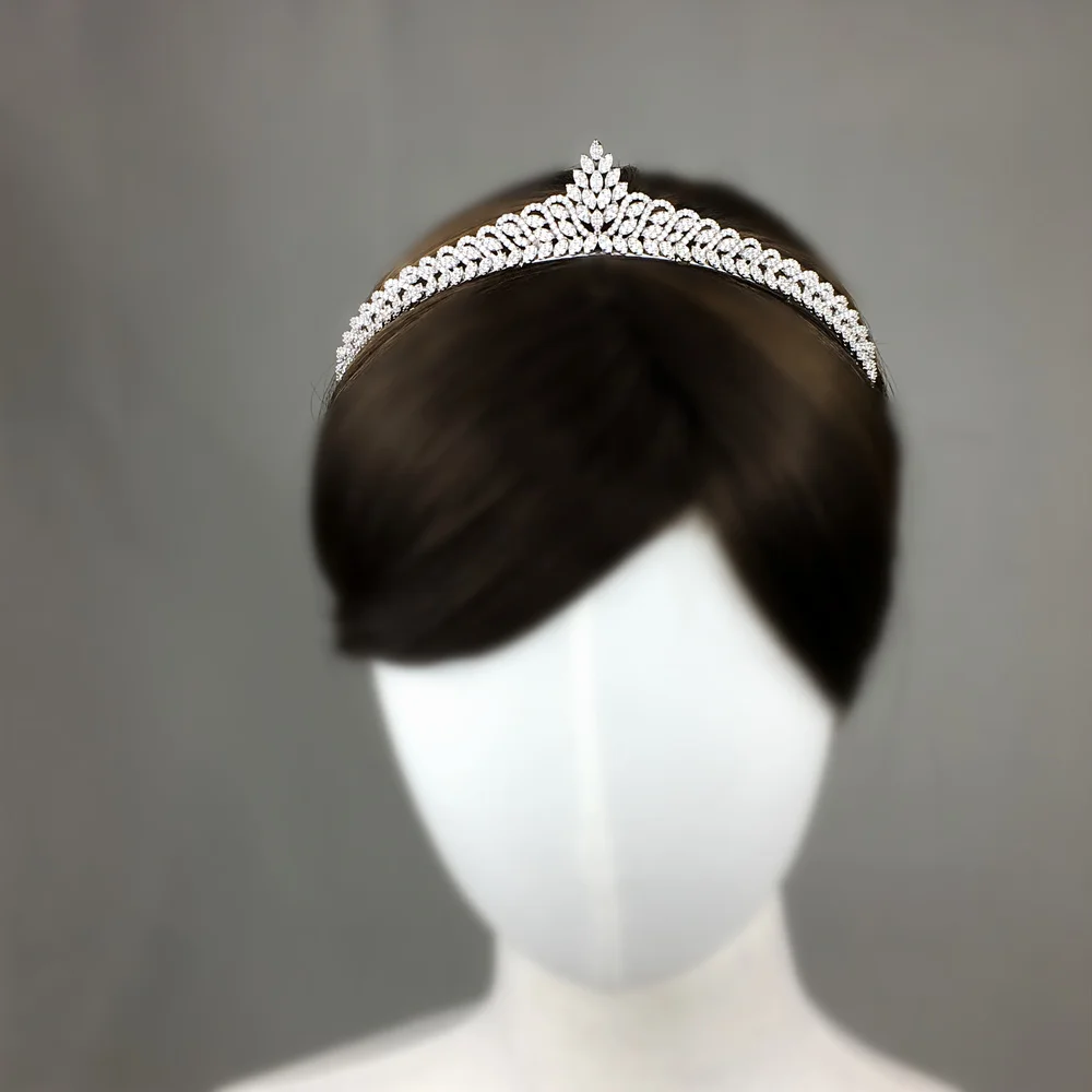 Свадебная корона принцессы с цирконом Тиара для невесты Женская Корона диадема