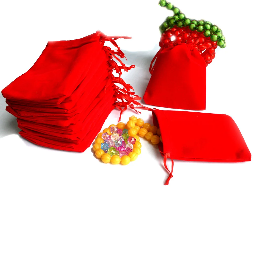 

Hot Sale 7X9cm 10x12cm Drawstring Velvet Bags Pouches Jewelry Bags Christmas Valentines Gifts Bags 5pcs/lot High Quality Packing
