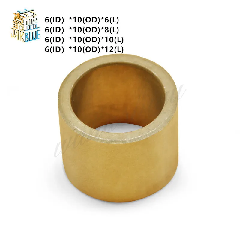 

10pcs M6*6/8/10/12/16/20mm Copper brass bushing guide sleeve Precision Oil bearing OD=10mm