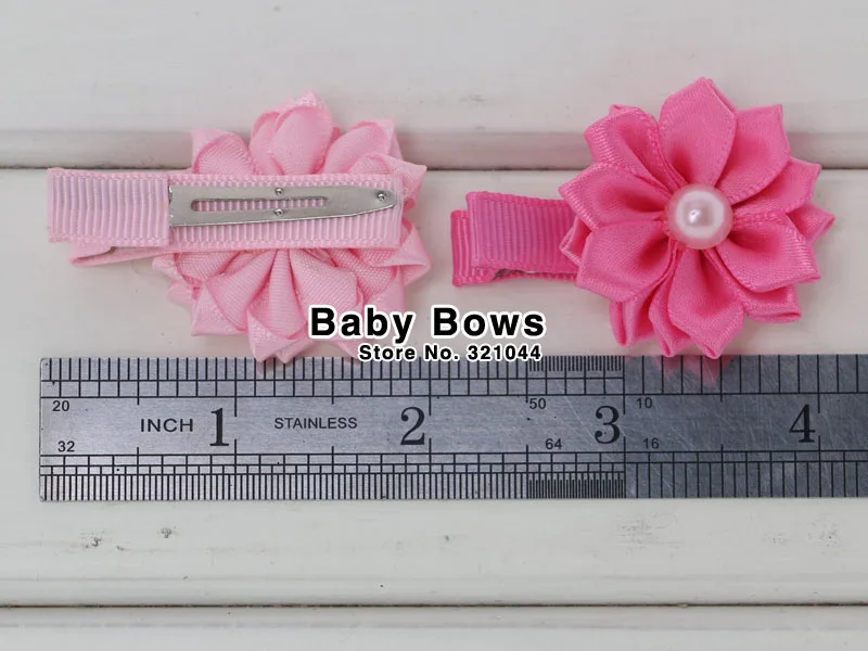 Babymatch 30 шт./лот 1.5 "Многослойные атласная лента жемчужные цветы склеены