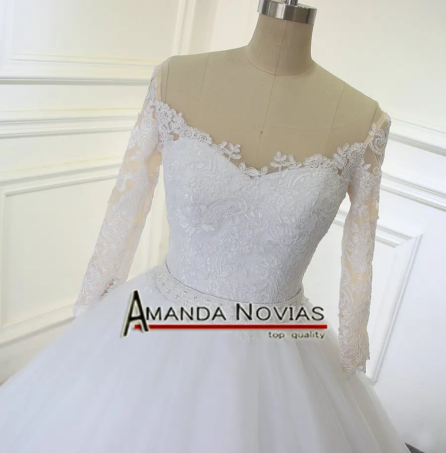 Простые но элегантные настоящие Свадебные платья Amanda Novias с поясом из бисера 2019|real