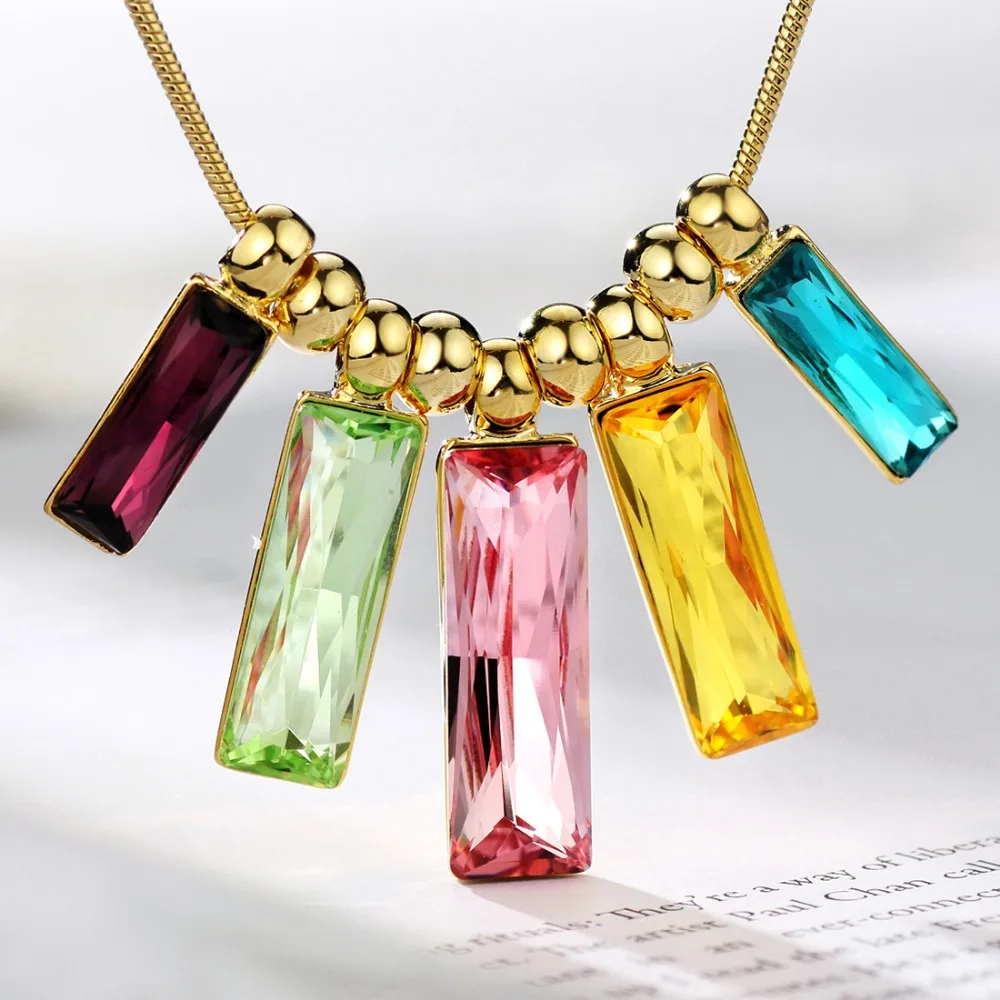 Neoglory MADE WITH SWAROVSKI ELEMENTS Кристалл светло желтого золота Цвет комплект ювелирных