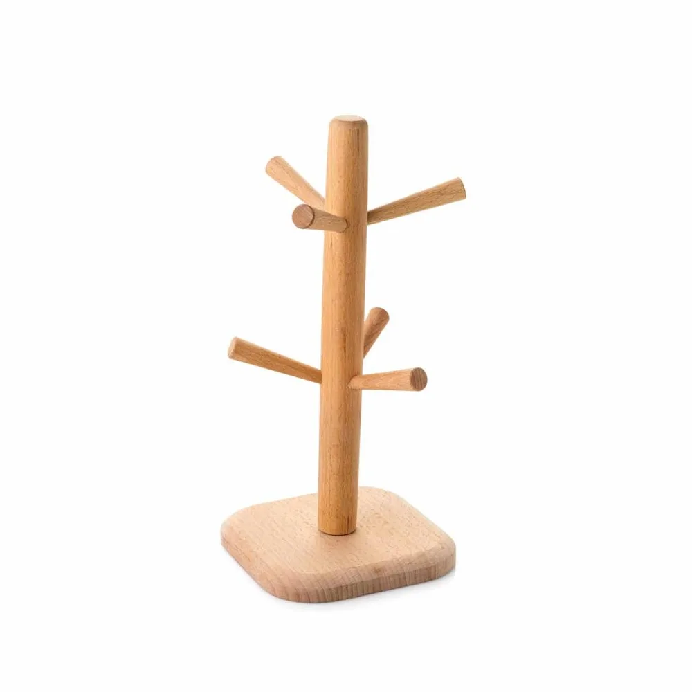 32 см 6 крючков деревянный держатель для чашек стойка кухонного хранения сливная