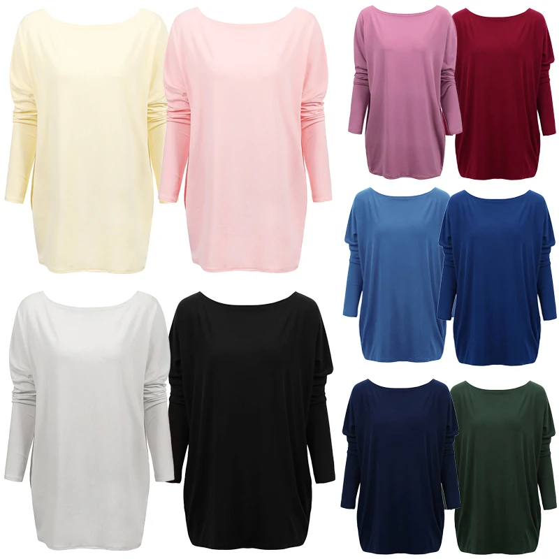 Женская свободная футболка Romacci с круглым вырезом рукавами летучая мышь и