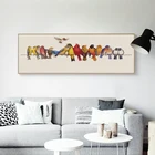 Элегантный Поэзия птица сидит на Полюс баннер простой Скандинавская Картина на холсте искусство печати плакатов Современные настенные картины Спальня стены