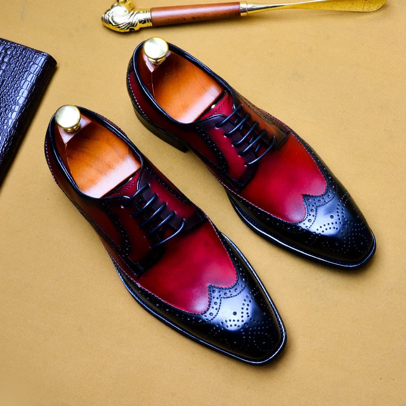 Туфли оксфорды мужские из натуральной кожи с квадратным носком размеры 37 46|Туфли|