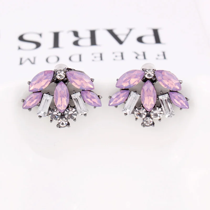 opal purple LUBOV, Экзотические акриловые серьги в форме капли воды, металлический нагрудник, дизайнерские женские серьги-гвоздики в рождественской тематике, подарки, модное ювелирное изделие - Окраска металла: opal purple